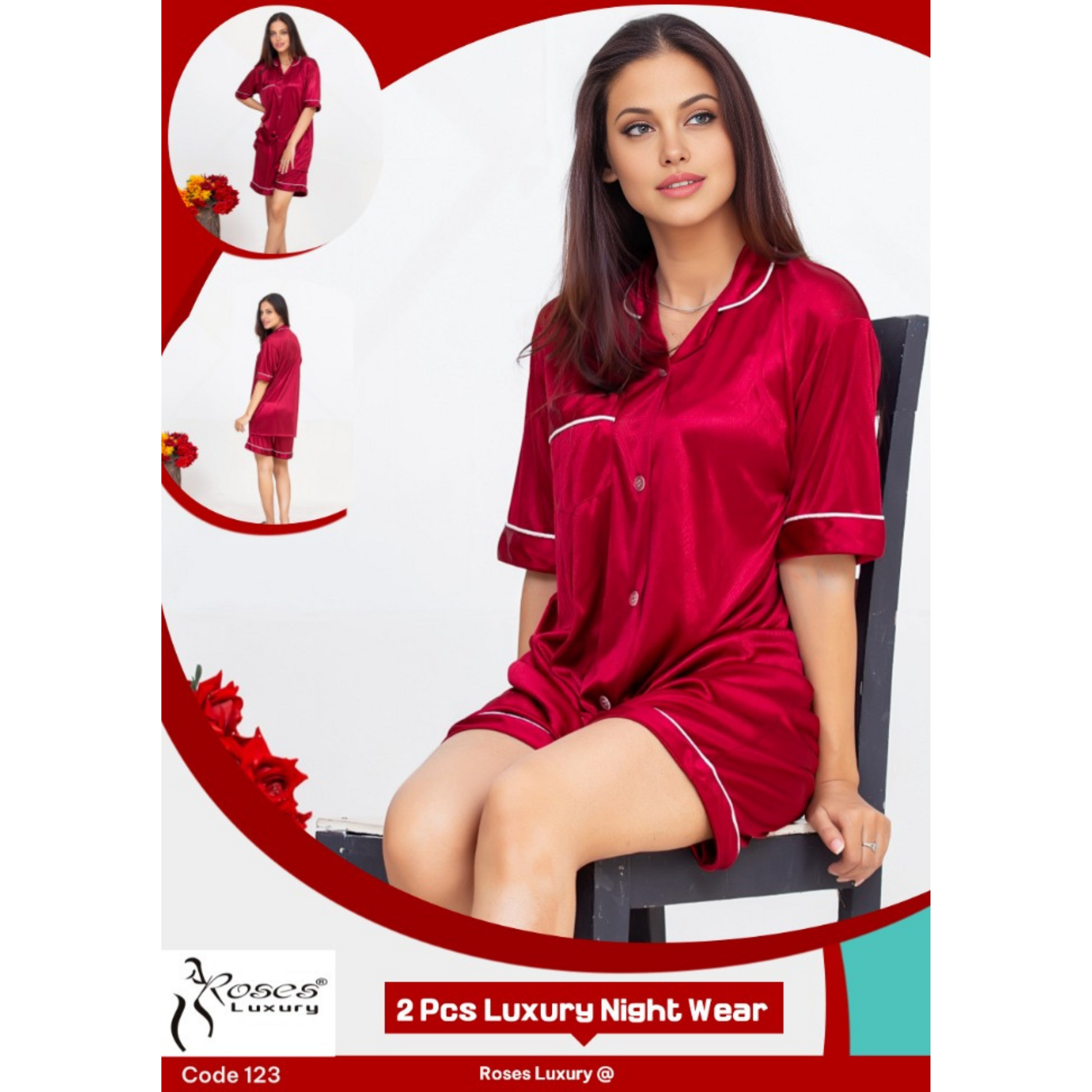 women's 2 pcs short nightwear
