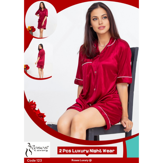 women's 2 pcs short nightwear