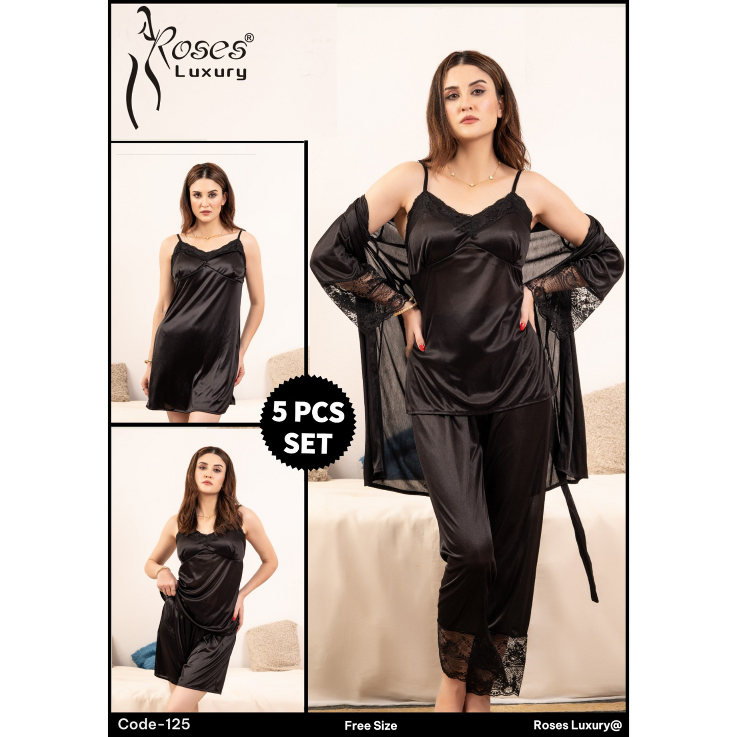 Bridal Nighty Set 5 Pieces