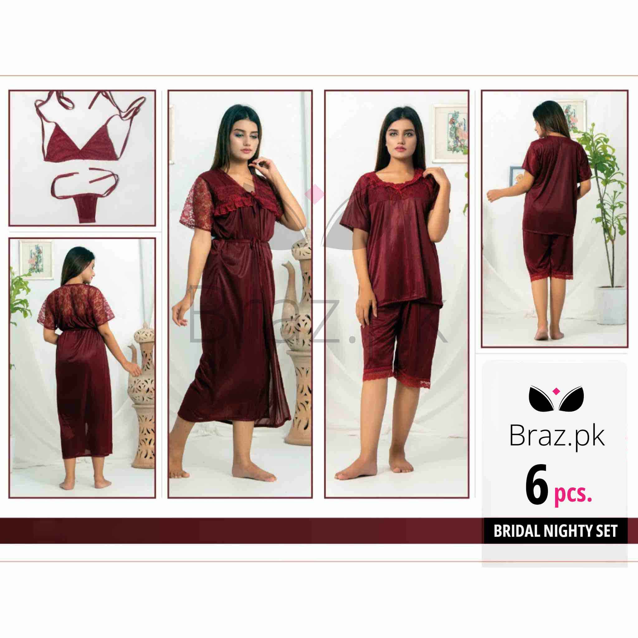 Bridal Nighty Set 6 Piece