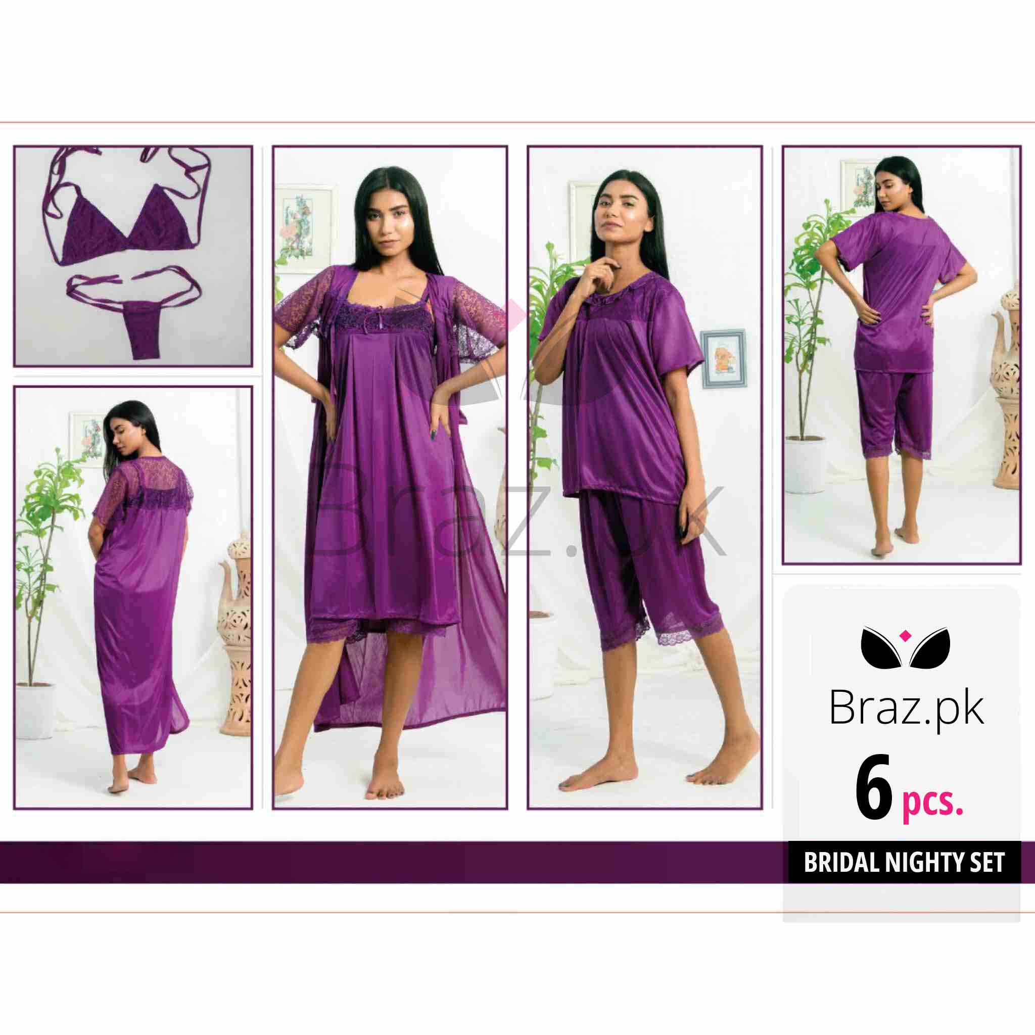 Bridal Nighty Set 6 Piece