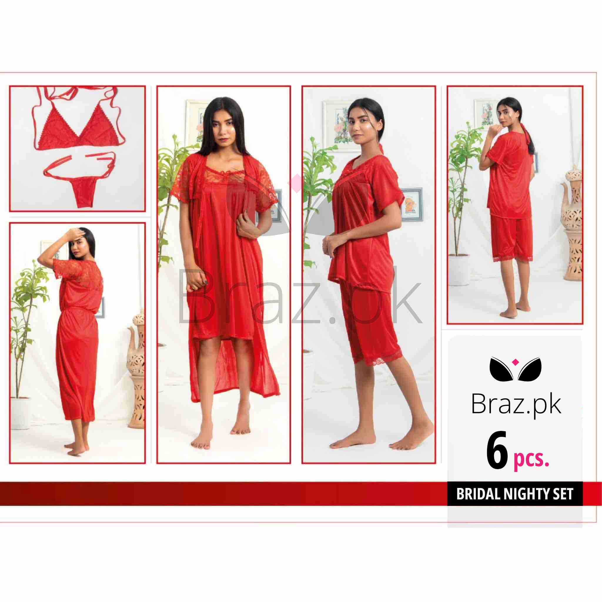 Bridal Nighty Set 6 Piece