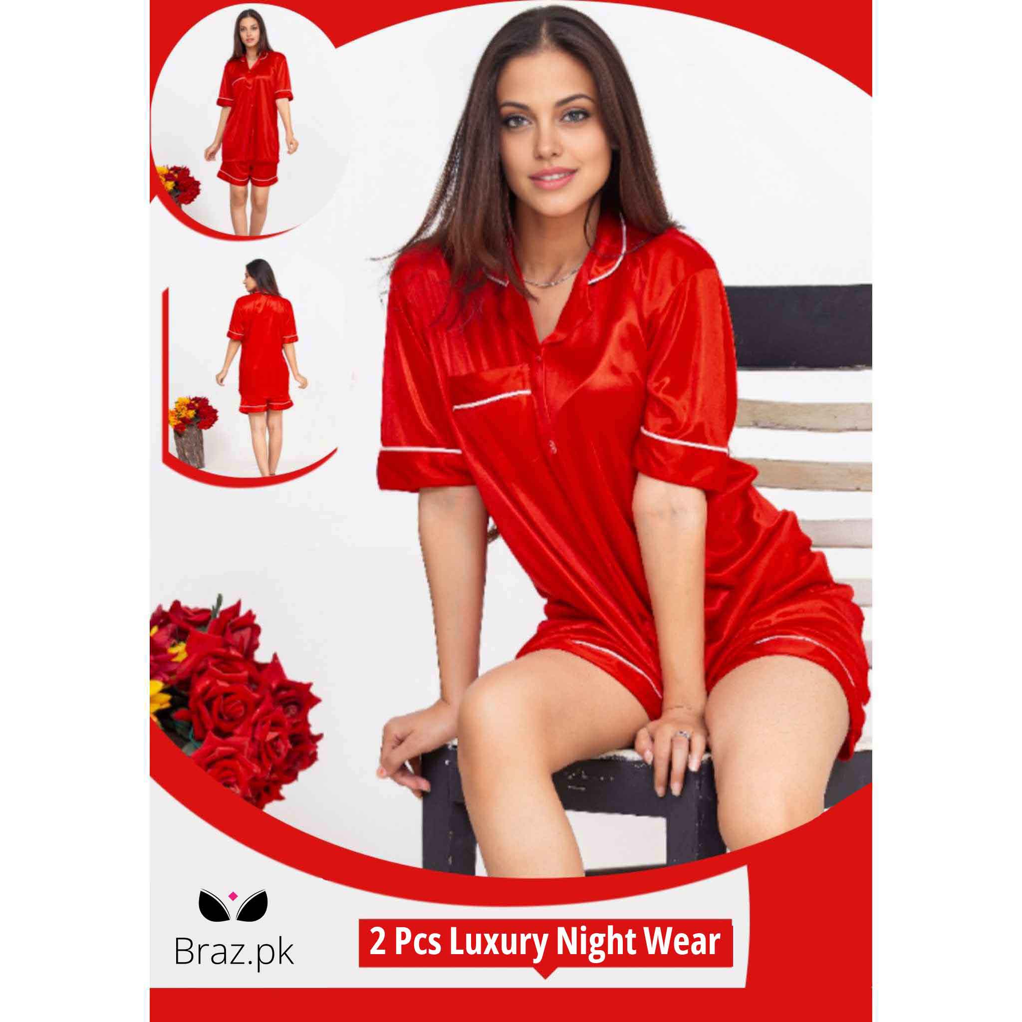 Women’s 2 Pcs Short Nightwear – Stylish & Comfortable
